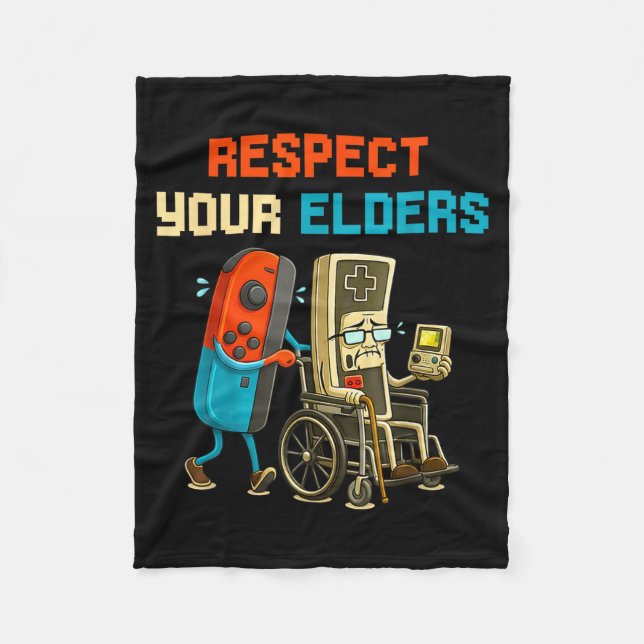 Manta Polar Respect Your Elders Retro Gaming Funny Gamer Contr (Anverso)