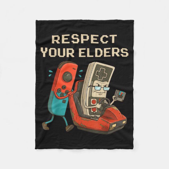 Manta Polar Respect Your Elders Retro Gaming Funny Gamer Contr (Anverso)