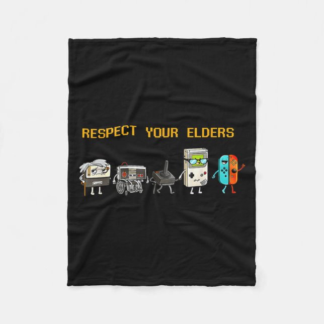 Manta Polar Respect Your Elders Retro Gaming Funny Gamer Contr (Anverso)