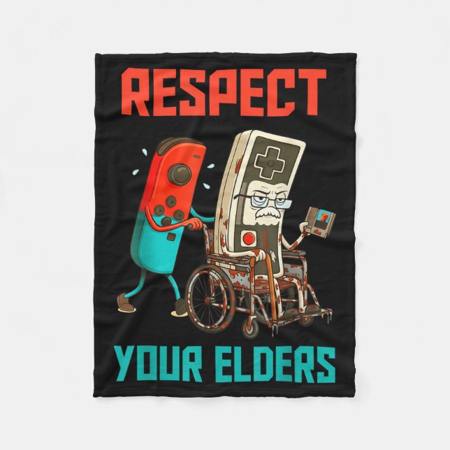 Manta Polar Respect Your Elders Retro Gaming Video Gamer 80s B (Anverso)