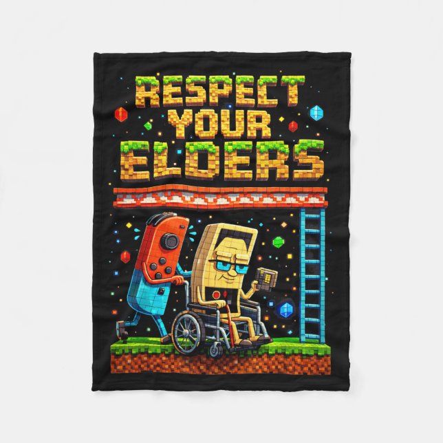 Manta Polar Respect Your Elders Retro Gaming Xel Gamer Control (Anverso)