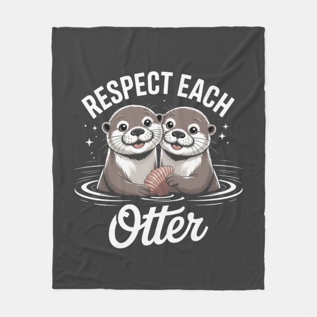 Manta Polar Respeto de Nutria Mutuo Divertido  (Anverso)
