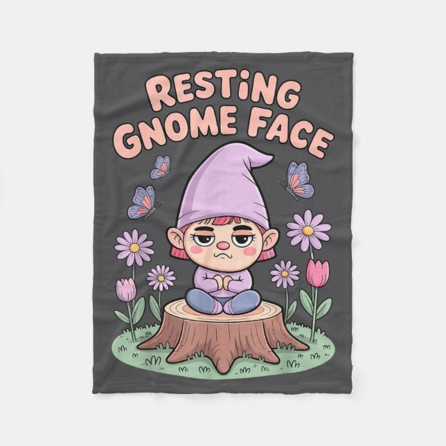Manta Polar Resting Gnome Face Cute Funny Christmas Kawaii Car (Anverso)