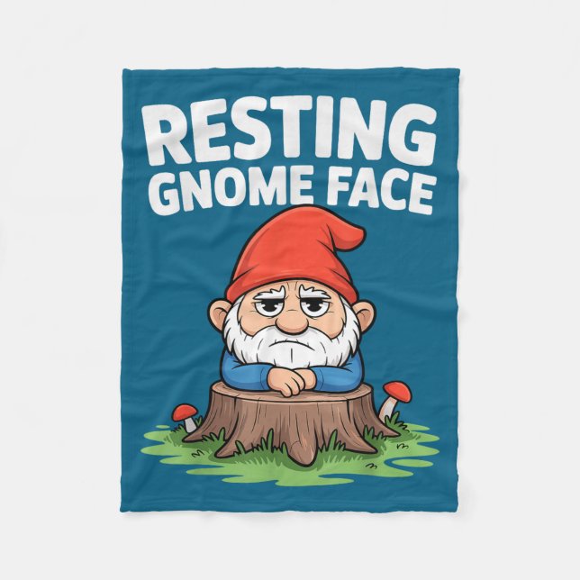 Manta Polar Resting Gnome Face Cute Funny Christmas Kawaii Car (Anverso)