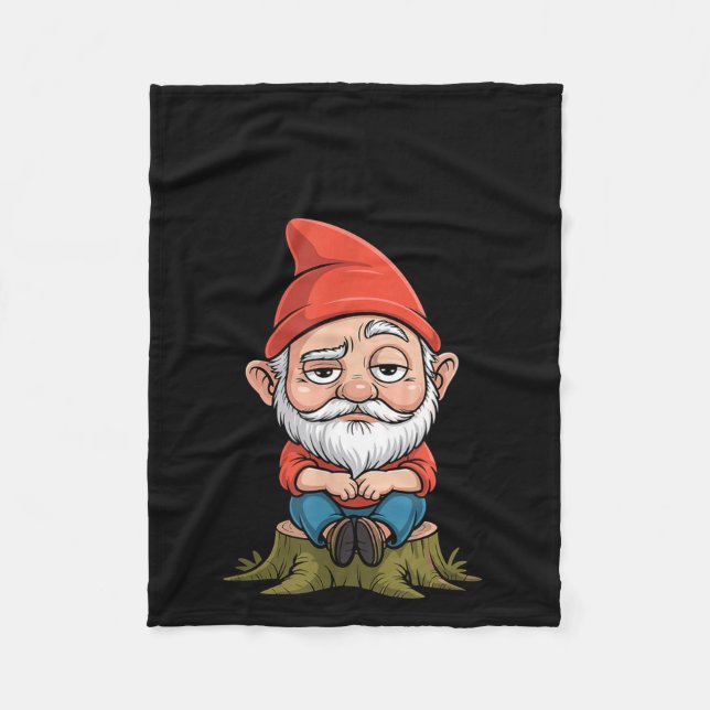 Manta Polar Resting Gnome Face Cute Funny Christmas Kawaii Car (Anverso)
