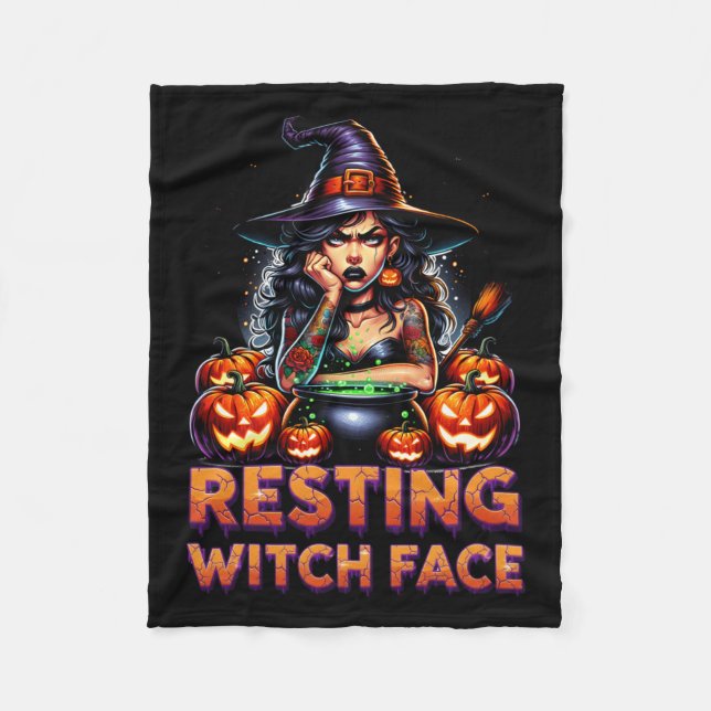 Manta Polar Resting Witch Face Funny Sarcastic Halloween Rude  (Anverso)