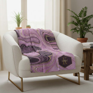 Manta Polar Resumen Agate Monograma Mauve ID827