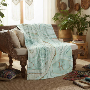 Manta Polar Resumen Agate Monograma Mint ID827