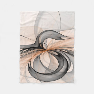 Manta Polar Resumen Antracita Grey Siena Arte Fractal Moderno