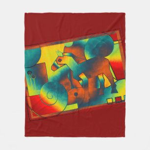 Manta Polar Resumen ART - A HORSE - amarillo rojo azul