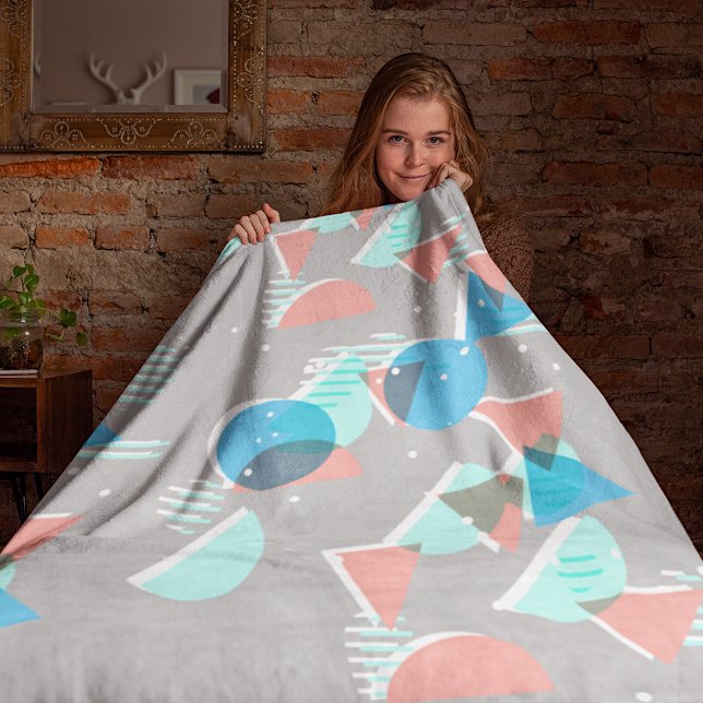 Manta Polar Resumen Bauhaus Half Circles Mod Pop Art Pattern (Subido por el creador)
