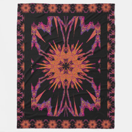 Manta Polar Resumen bohemio Abstracto Dorado Hyacinho Floral