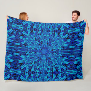 Manta Polar Resumen Bohemio Azul Daisy Floral Cosy