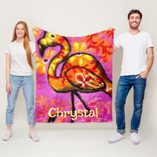 Manta Polar Resumen caprichoso Flamingo Ave Personalizado