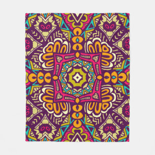 Manta Polar Resumen colorido festivo granate étnico tribal