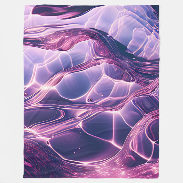 Manta Polar "Resumen de agua en morado y rosa" (Anverso)