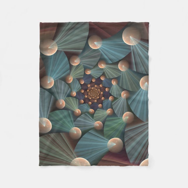 Manta Polar Resumen de arte fractal con pizarra marrón profund (Anverso)