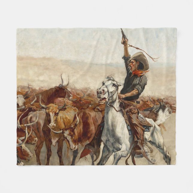 Manta Polar Resumen de arte occidental de Frederic Remington (Frente (Horizontal))