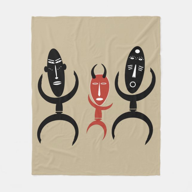 Manta Polar Resumen de bailarinas tribales africanas (Anverso)