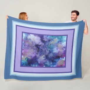 Manta Polar Resumen de color morado marcado y azul acuático