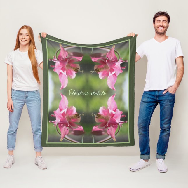 Manta Polar Resumen de Flor Columbina Rosa Personalizado (In situ)