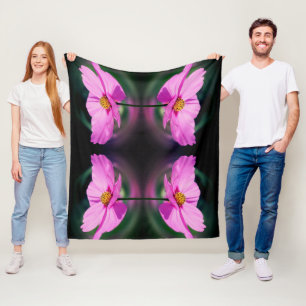 Manta Polar Resumen de flor de Cosmos Rosa