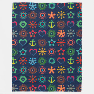 Manta Polar Resumen de formas divertidas diseño retro impresió