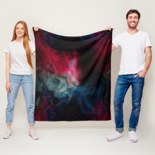 Manta Polar resumen de humo rosa y azul