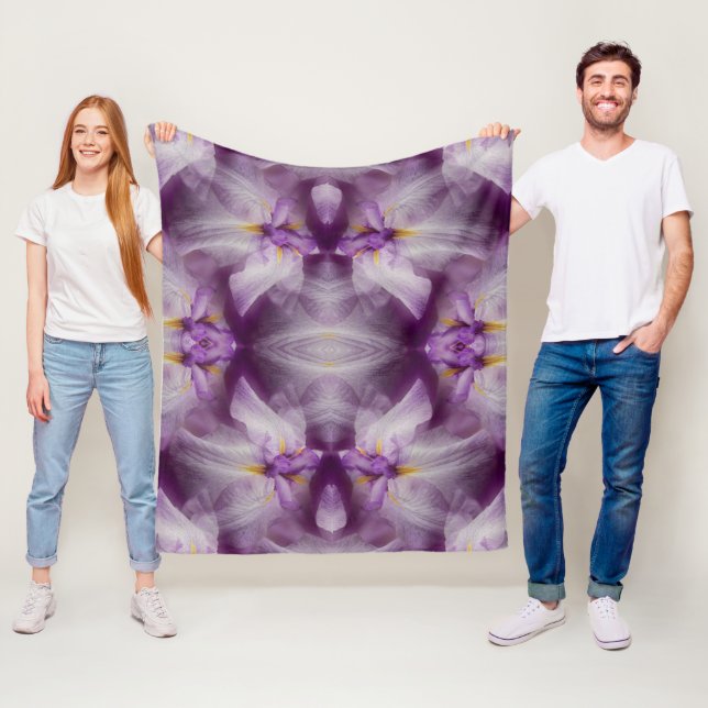 Manta Polar Resumen de la flor iris púrpura japonesa (In situ)