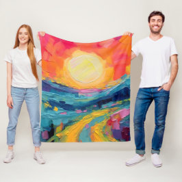 Manta Polar Resumen de la puesta de sol en el campo