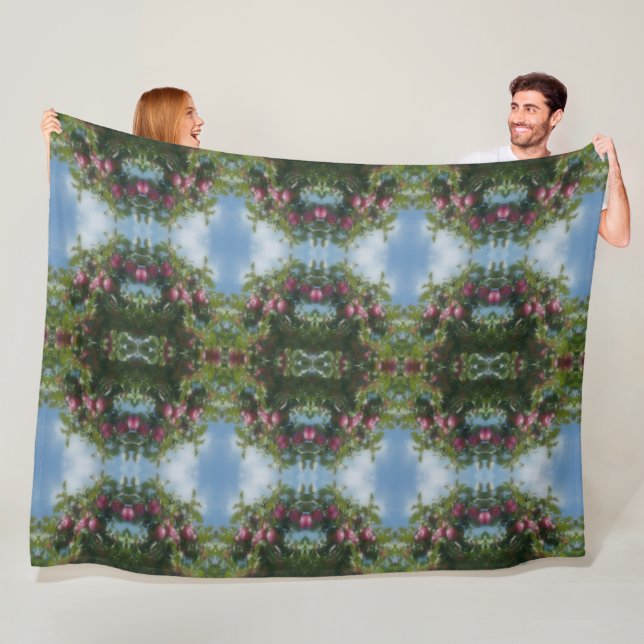 Manta Polar Resumen de manzanas rojas sobre pintura de árboles (In situ)