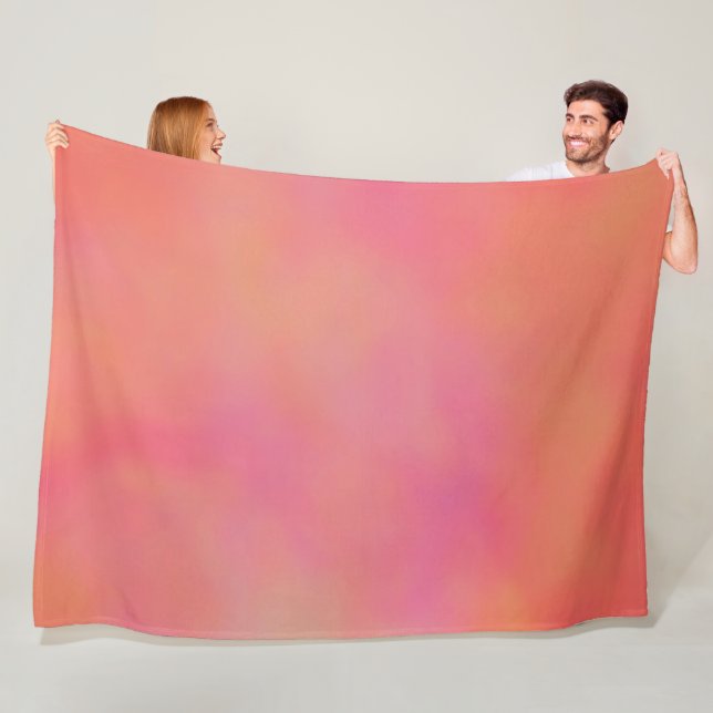 Manta Polar Resumen de nube marrled rosa y Naranja (In situ)