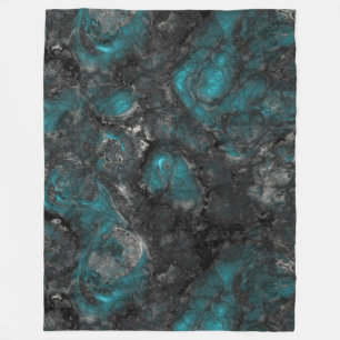 Manta Polar Resumen de piedra plateada y turquesa