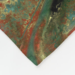 Manta Polar Resumen de piedra roja, negra y turquesa