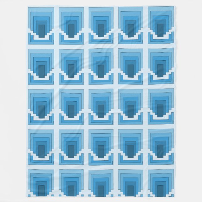 Manta Polar Resumen de Rectángulo en Azul (Anverso)