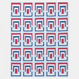 Manta Polar Resumen de Rectángulo en rojo, blanco y azul