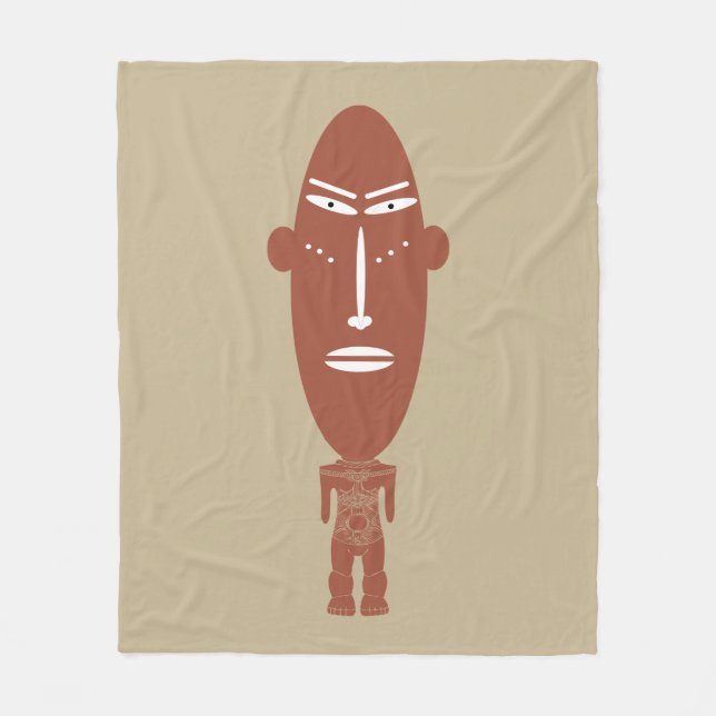 Manta Polar Resumen de retrato tribal africano (Anverso)