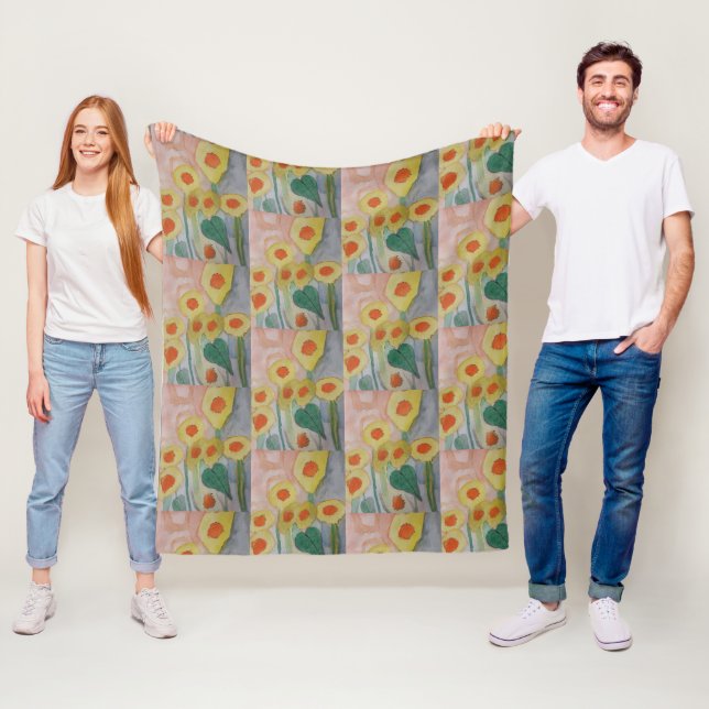 Manta Polar Resumen de Sunflowers Fleece Blanket (In situ)