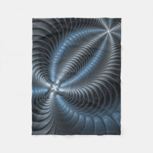 Manta Polar Resumen del arte fractal 3D del gris azul plástico