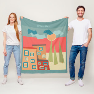 Manta Polar Resumen del arte minimalista moderno geométrico de