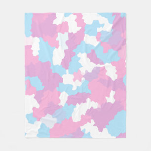 Manta Polar Resumen del Camo Blanco Azul Rosa
