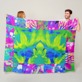 Manta Polar Resumen del mosaico del Sunflower Garden Collage