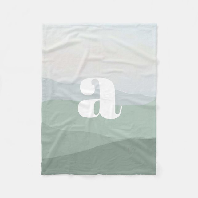 Manta Polar Resumen del paisaje acuático de las montañas verde (Anverso)