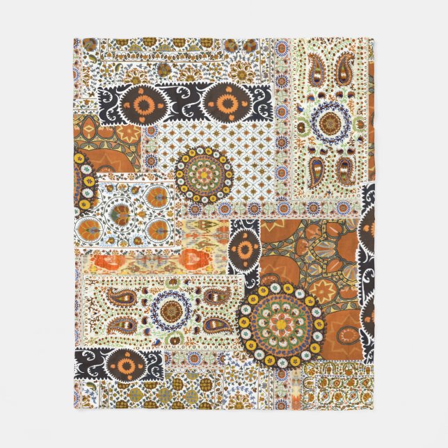 Manta Polar Resumen digital étnico: Patrón sin foco (Anverso)