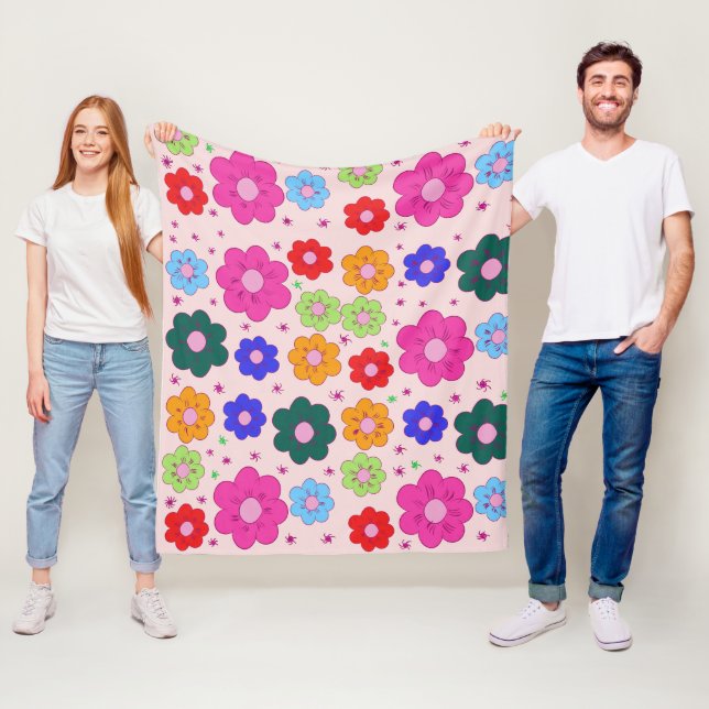 Manta Polar Resumen Diseño del patrón de Mandala floral rojo (In situ)