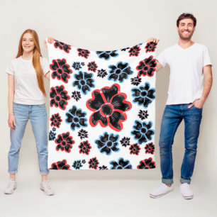Manta Polar Resumen Diseño del patrón de Mandala floral rojo