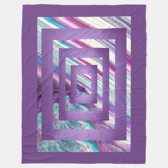 Manta Polar Resumen en cascada morado, azul, Verde azulado, bl (Anverso)