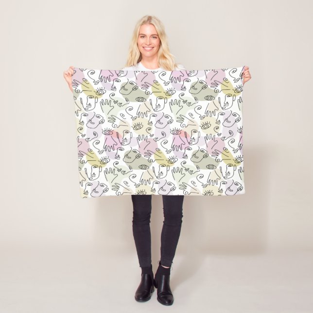 Manta Polar Resumen Face Finger Doodle Line Art (In situ)