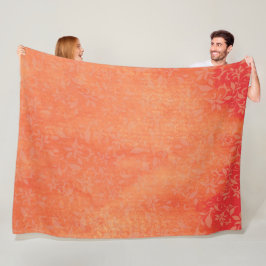 Manta Polar Resumen Floral sobre el fondo del Naranja