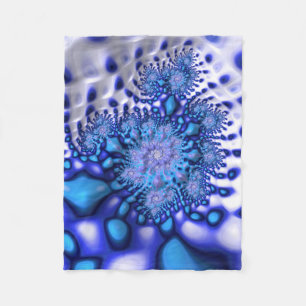Manta Polar Resumen fractal fino de Groovy Groovy Trippy azul